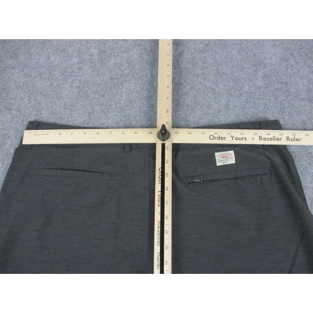 Faherty Shorts Mens 40 Gray Chino Casual Travel Flat Front Drawstring Outdoors